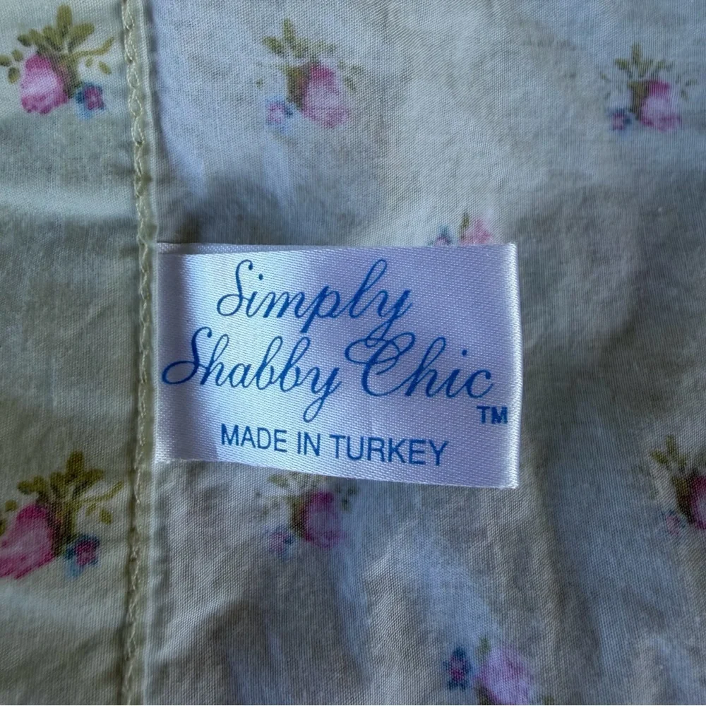 Simply Shabby Chic Blush Beauty King Size Flat Sheet Green Pink Rosebuds Cotton